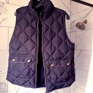 J. Crew Black Down Puffy Vest